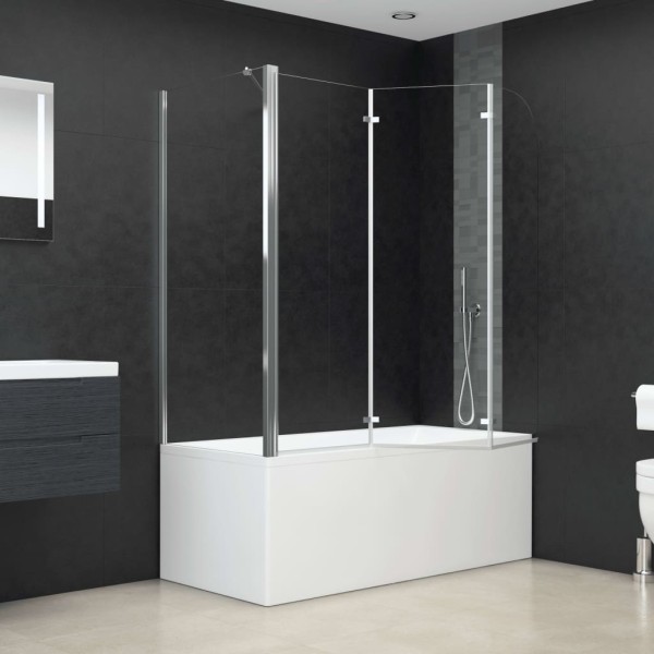 Mampara de ducha de vidrio templado transparente 120x69x130 cm Mampara de ducha de vidrio templado transparente 120x69x130 cm
