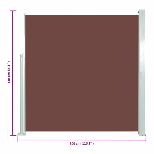 Toldo lateral retráctil 140x300 cm marrón Toldo lateral retráctil 140x300 cm marrón