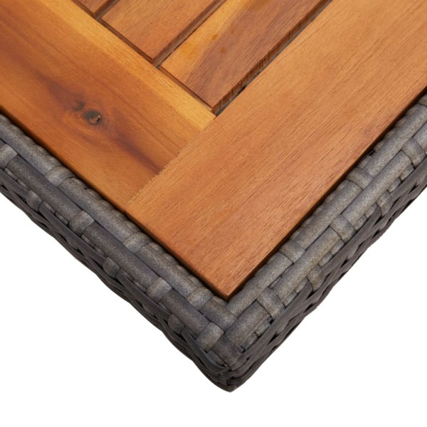 Mesa comedor para jardín ratán sintético madera de acacia gris Mesa comedor para jardín ratán sintético madera de acacia gris