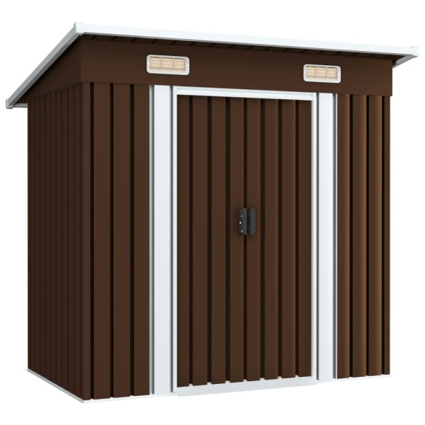 Caseta de almacenamiento jardín acero marrón 194x121x181 cm Caseta de almacenamiento jardín acero marrón 194x121x181 cm