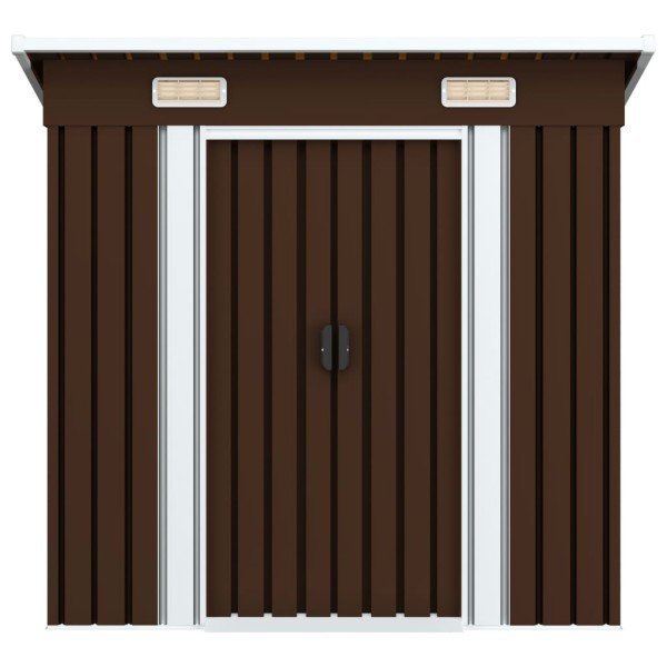 Caseta de almacenamiento jardín acero marrón 194x121x181 cm Caseta de almacenamiento jardín acero marrón 194x121x181 cm