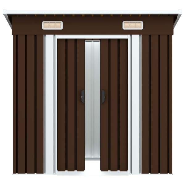 Caseta de almacenamiento jardín acero marrón 194x121x181 cm Caseta de almacenamiento jardín acero marrón 194x121x181 cm