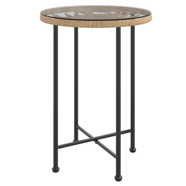 Mesa de comedor de vidrio templado y acero 55 cm Mesa de comedor de vidrio templado y acero 55 cm