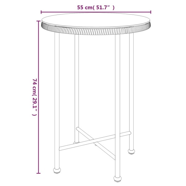 Mesa de comedor de vidrio templado y acero 55 cm Mesa de comedor de vidrio templado y acero 55 cm