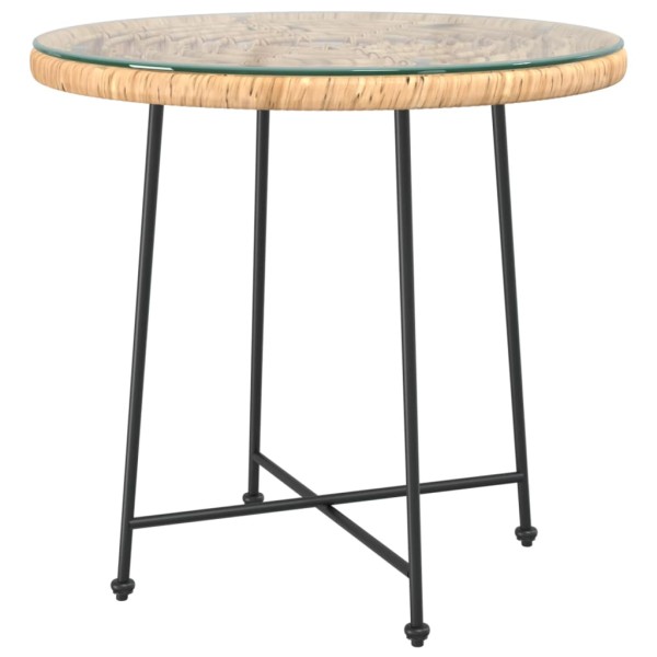 Mesa de comedor de vidrio templado y acero Ø80 cm Mesa de comedor de vidrio templado y acero Ø80 cm