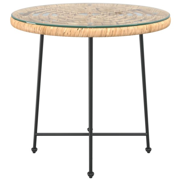 Mesa de comedor de vidrio templado y acero Ø80 cm Mesa de comedor de vidrio templado y acero Ø80 cm