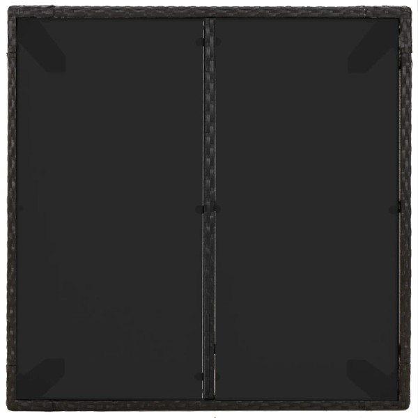 Mesa de jardín superficie de vidrio ratán PE negro 90x90x75 cm Mesa de jardín superficie de vidrio ratán PE negro 90x90x75 cm