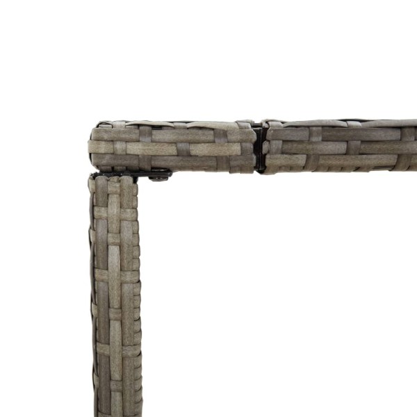 Mesa alta bar con superficie vidrio ratán PE gris 110x70x110 cm Mesa alta bar con superficie vidrio ratán PE gris 110x70x110 cm