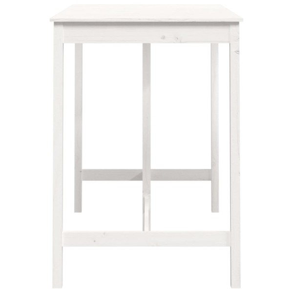 Mesa alta de bar madera maciza de pino blanco 140x80x110 cm