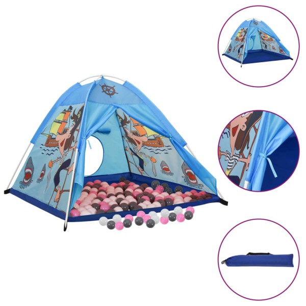 Tienda de juegos para niños con 250 bolas azul 120x120x90 cm Tienda de juegos para niños con 250 bolas azul 120x120x90 cm