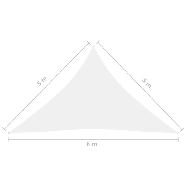 Toldo de vela triangular tela Oxford blanco 5x5x6 m Toldo de vela triangular tela Oxford blanco 5x5x6 m
