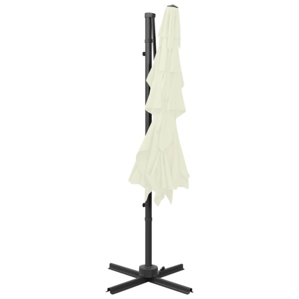 Sombrilla de 4 niveles con poste aluminio arena 250x250 cm Sombrilla de 4 niveles con poste aluminio arena 250x250 cm