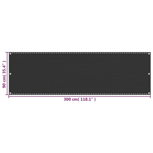 Toldo para balcón HDPE gris antracita 90x300 cm Toldo para balcón HDPE gris antracita 90x300 cm