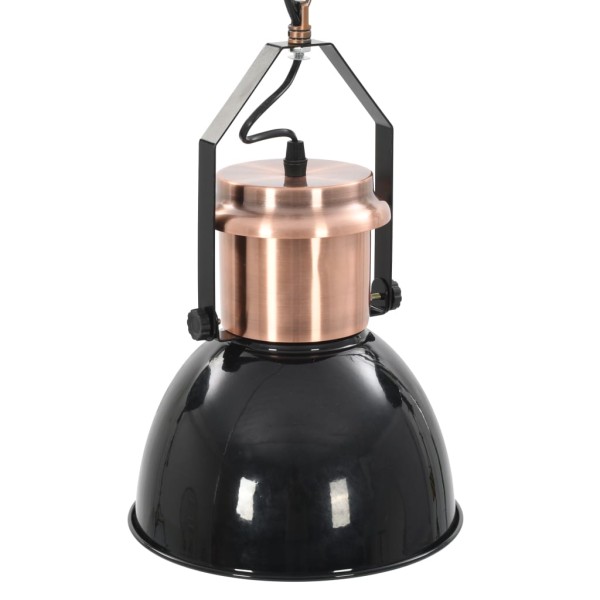 Lámparas de techo 2 unidades redondas negro E27 Lámparas de techo 2 unidades redondas negro E27