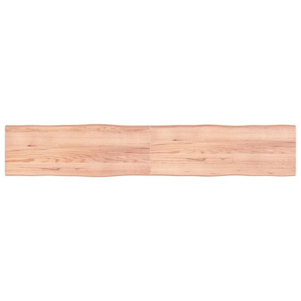 Tablero mesa madera tratada borde natural marrón 220x40x(2-4)cm Tablero mesa madera tratada borde natural marrón 220x40x(2-4)cm