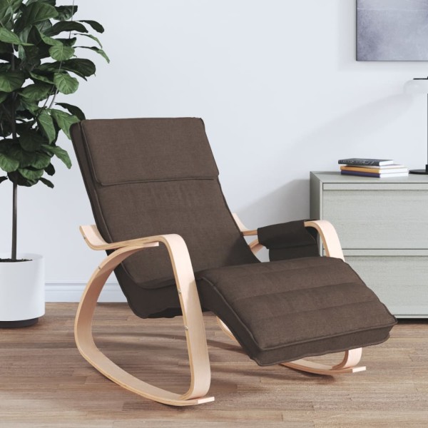 Silla mecedora de tela marrón oscuro Silla mecedora de tela marrón oscuro