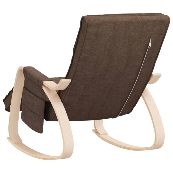 Silla mecedora de tela marrón oscuro Silla mecedora de tela marrón oscuro