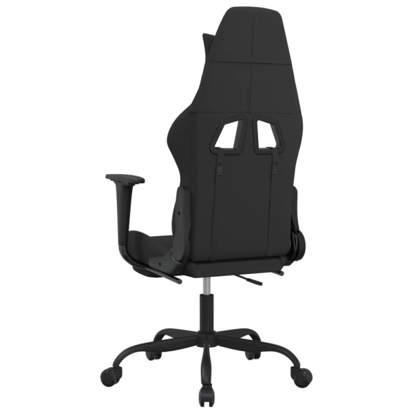Silla gaming de masaje con reposapiés tela negro Silla gaming de masaje con reposapiés tela negro