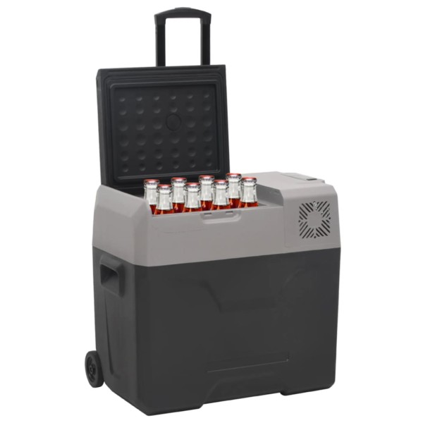 Nevera con ruedas y adaptador polipropileno negro y gris 50 L Nevera con ruedas y adaptador polipropileno negro y gris 50 L