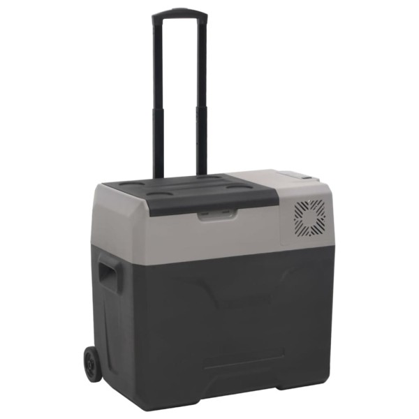 Nevera con ruedas y adaptador polipropileno negro y gris 50 L Nevera con ruedas y adaptador polipropileno negro y gris 50 L