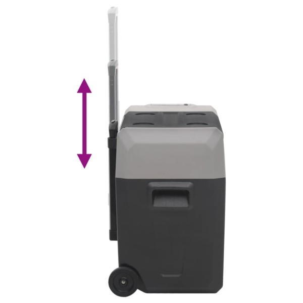 Nevera con ruedas y adaptador polipropileno negro y gris 50 L Nevera con ruedas y adaptador polipropileno negro y gris 50 L