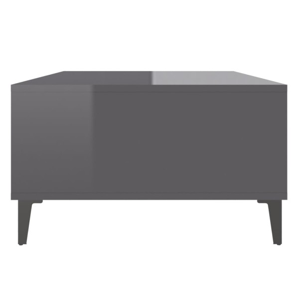 Mesa de centro madera contrachapada gris brillo 103,5x60x35 cm Mesa de centro madera contrachapada gris brillo 103,5x60x35 cm
