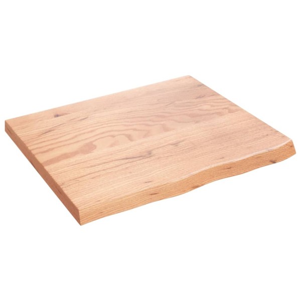Encimera baño madera maciza tratada marrón claro 60x50x(2-4) cm Encimera baño madera maciza tratada marrón claro 60x50x(2-4) cm