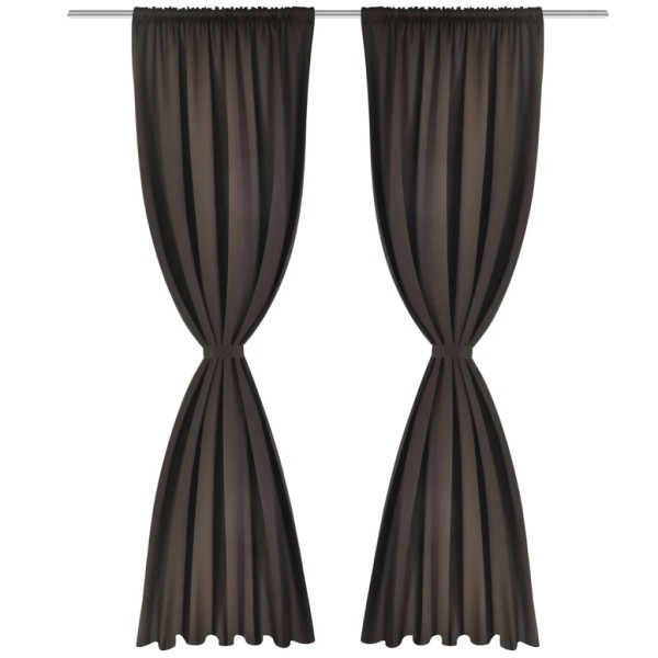 2 cortinas marrones oscuras con jaretas, blackout 135 x 245 cm 2 cortinas marrones oscuras con jaretas, blackout 135 x 245 cm