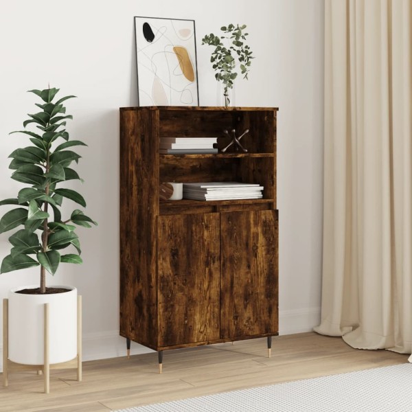 Aparador alto madera contrachapada roble ahumado 60x36x110 cm Aparador alto madera contrachapada roble ahumado 60x36x110 cm