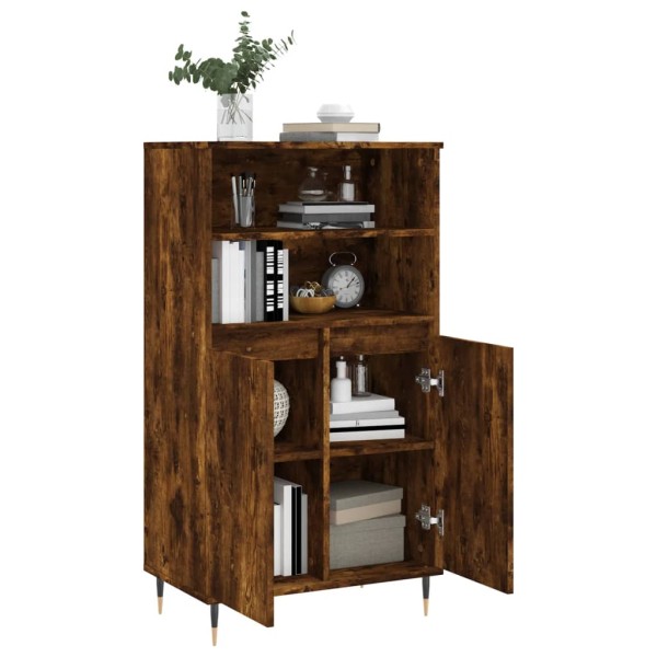Aparador alto madera contrachapada roble ahumado 60x36x110 cm Aparador alto madera contrachapada roble ahumado 60x36x110 cm