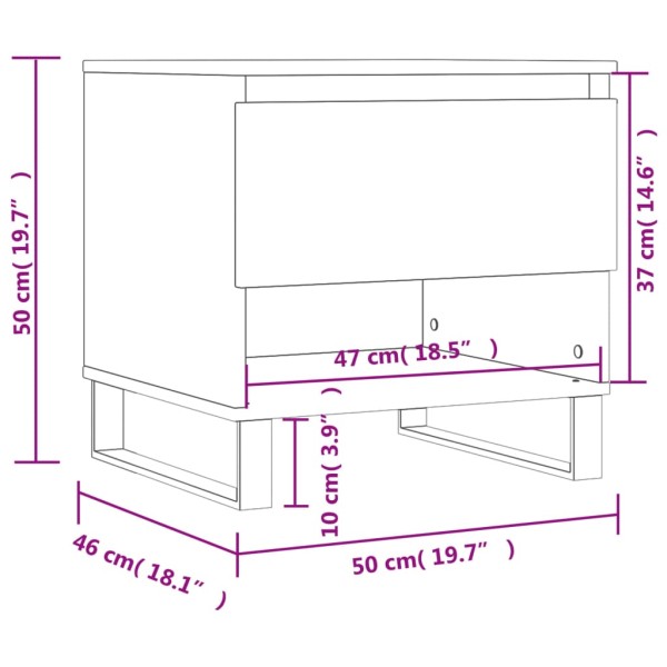 Mesa de centro madera de ingeniería blanco brillo 50x46x50 cm Mesa de centro madera de ingeniería blanco brillo 50x46x50 cm
