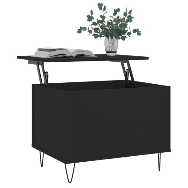 Mesa de centro madera contrachapada negro 60x44,5x45 cm Mesa de centro madera contrachapada negro 60x44,5x45 cm