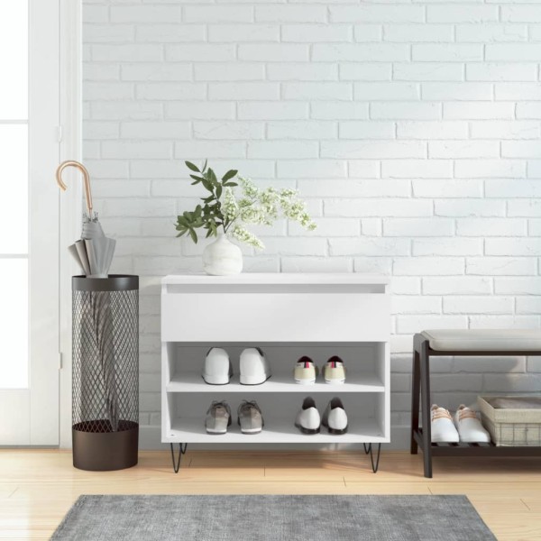 Mueble zapatero madera contrachapada blanco 70x36x60 cm Mueble zapatero madera contrachapada blanco 70x36x60 cm