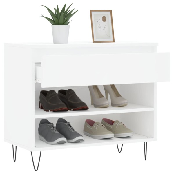 Mueble zapatero madera contrachapada blanco 70x36x60 cm Mueble zapatero madera contrachapada blanco 70x36x60 cm