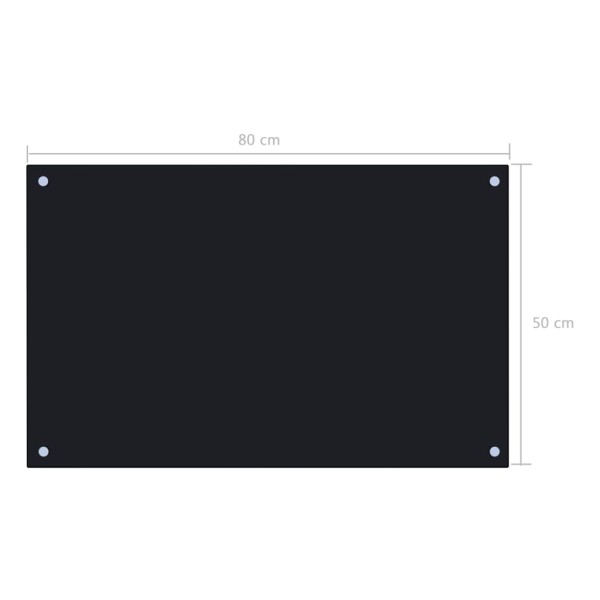 Protección salpicaduras cocina vidrio templado negro 80x50 cm Protección salpicaduras cocina vidrio templado negro 80x50 cm