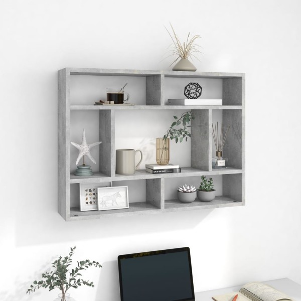 Estantería de pared contrachapada gris hormigón 75x16x55 cm Estantería de pared contrachapada gris hormigón 75x16x55 cm