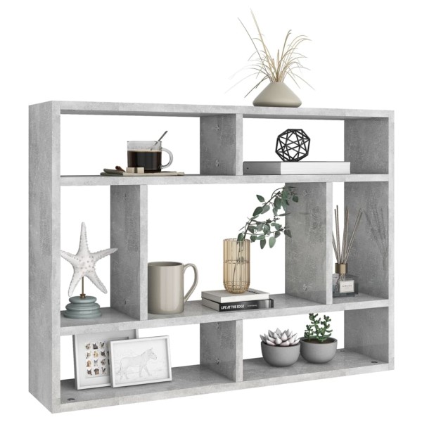 Estantería de pared contrachapada gris hormigón 75x16x55 cm Estantería de pared contrachapada gris hormigón 75x16x55 cm