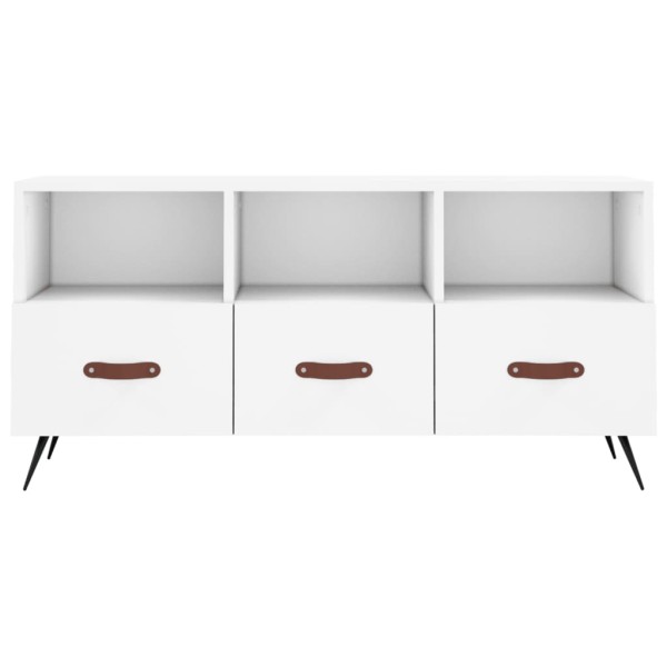 Mueble de TV madera de ingeniería blanco 102x36x50 cm Mueble de TV madera de ingeniería blanco 102x36x50 cm