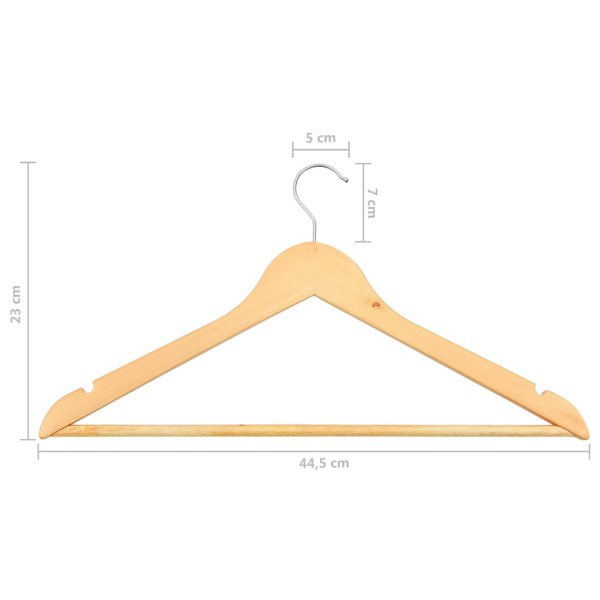 Juego de perchas para ropa 50 uds antideslizantes madera dura Juego de perchas para ropa 50 uds antideslizantes madera dura