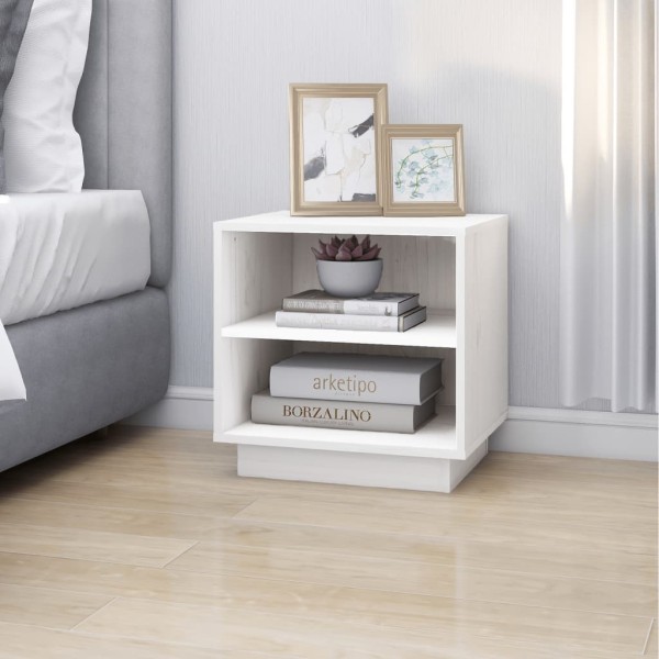 Mesitas de noche 2 uds madera maciza de pino blanco 40x34x40 cm