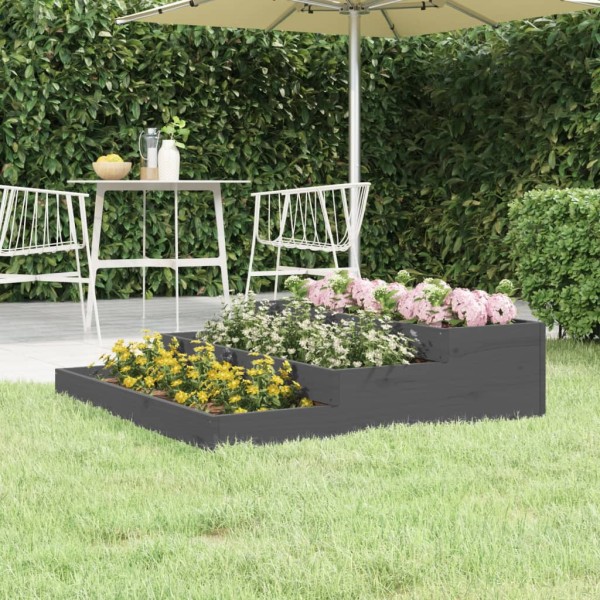 Jardinera de madera maciza de pino gris 107x107x27 cm Jardinera de madera maciza de pino gris 107x107x27 cm
