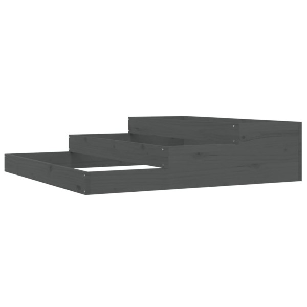 Jardinera de madera maciza de pino gris 107x107x27 cm Jardinera de madera maciza de pino gris 107x107x27 cm