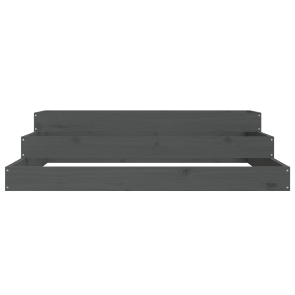 Jardinera de madera maciza de pino gris 107x107x27 cm Jardinera de madera maciza de pino gris 107x107x27 cm
