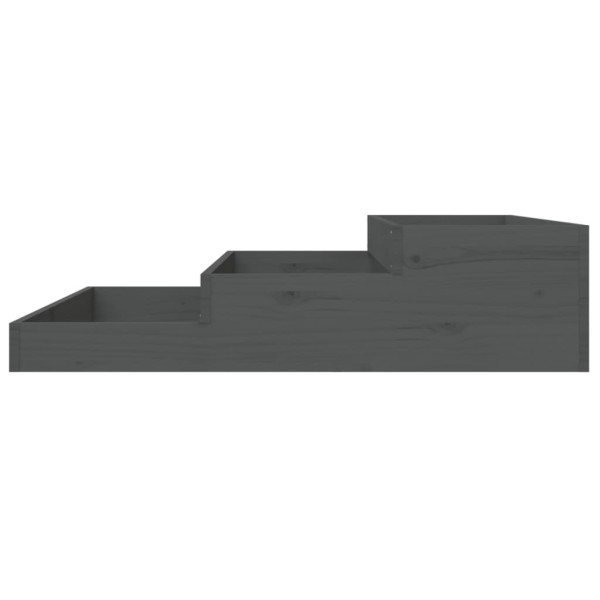 Jardinera de madera maciza de pino gris 107x107x27 cm Jardinera de madera maciza de pino gris 107x107x27 cm