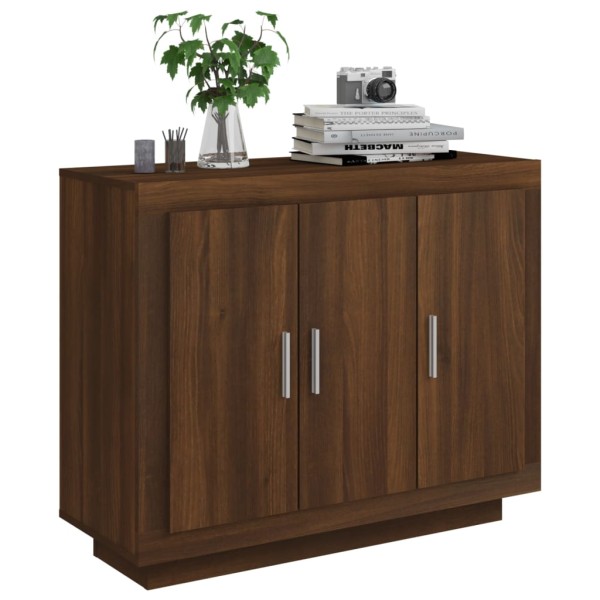 Aparador madera contrachapada color roble marrón 92x35x75 cm Aparador madera contrachapada color roble marrón 92x35x75 cm