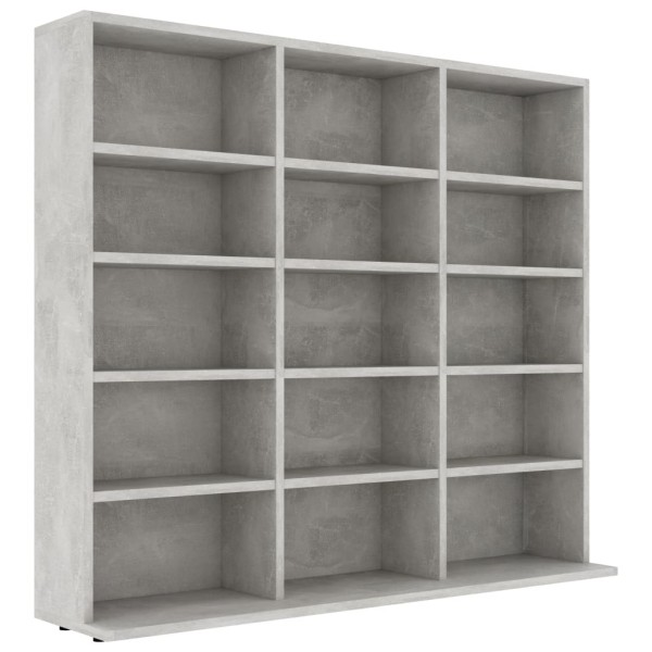 Estantería para CD contrachapada gris hormigón 102x23x89,5 cm Estantería para CD contrachapada gris hormigón 102x23x89,5 cm
