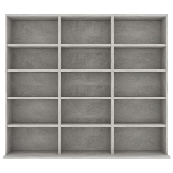 Estantería para CD contrachapada gris hormigón 102x23x89,5 cm Estantería para CD contrachapada gris hormigón 102x23x89,5 cm