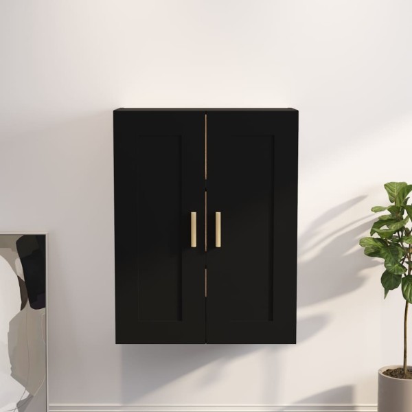 Armario de pared madera contrachapada negro 69,5x32,5x90 cm Armario de pared madera contrachapada negro 69,5x32,5x90 cm
