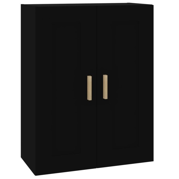 Armario de pared madera contrachapada negro 69,5x32,5x90 cm Armario de pared madera contrachapada negro 69,5x32,5x90 cm
