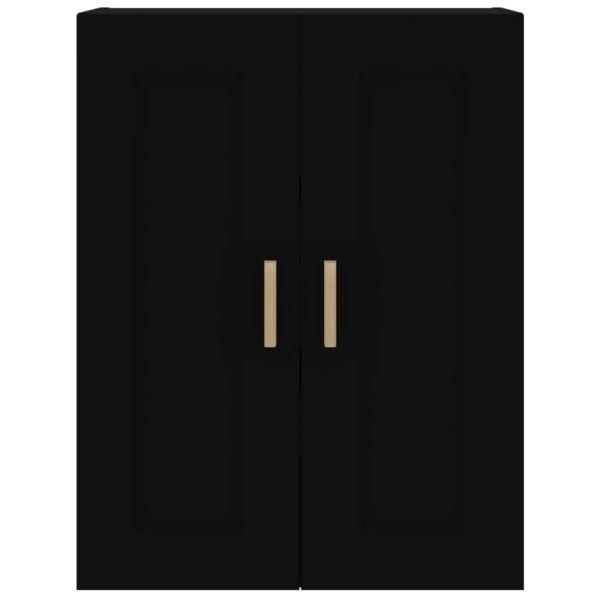 Armario de pared madera contrachapada negro 69,5x32,5x90 cm Armario de pared madera contrachapada negro 69,5x32,5x90 cm